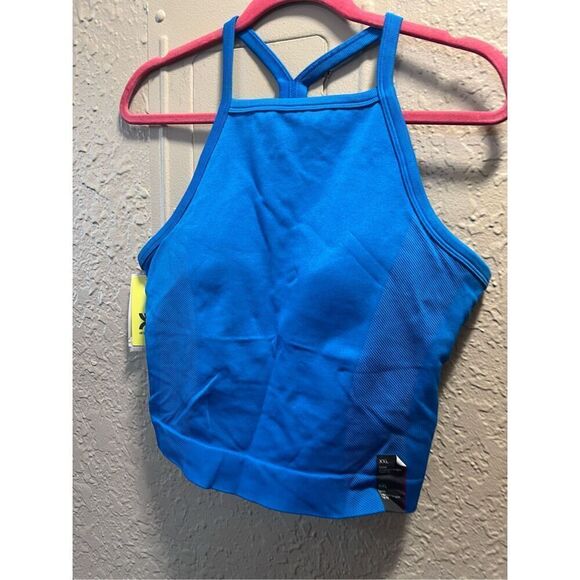 All In Motion Blue Rib Seamless Cropped Tank Top Woman’s Size XXL NEW - Picture 2 of 10